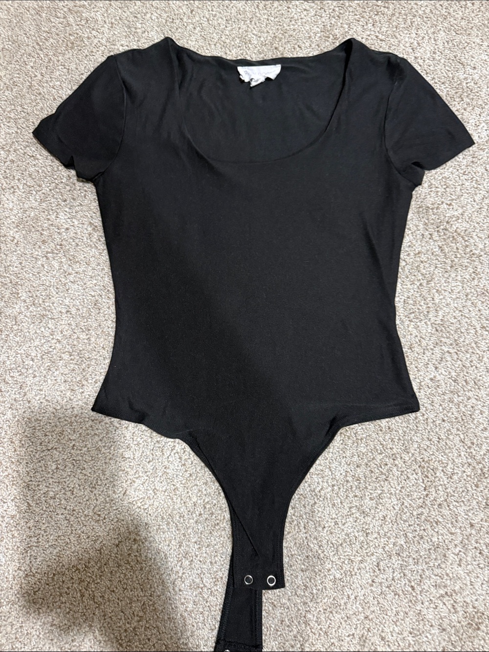 Black Short-Sleeve women  One-Piece Bodysuit